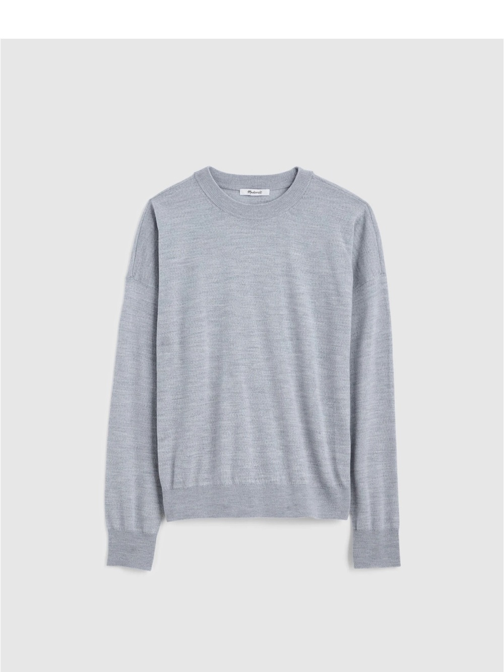 Madewell Merino Wool Light Heather Grey Jennie Crewneck Sweater NY911 Brand New